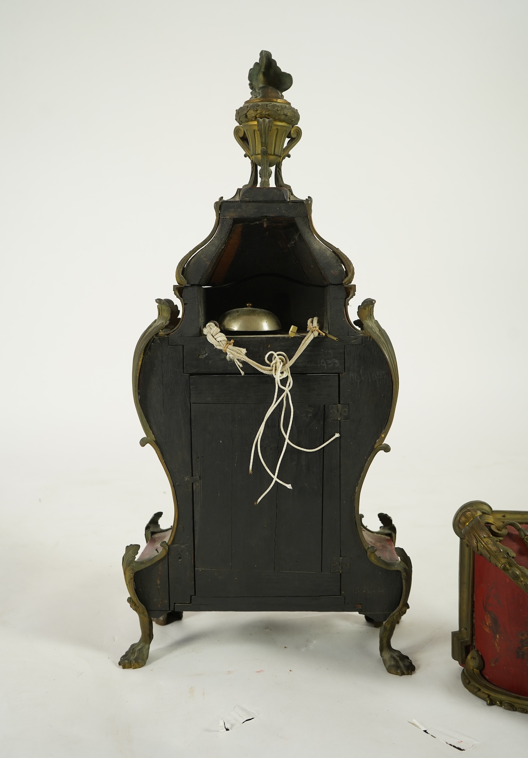 A Louis XV Vernis Martin moonphase bracket clock